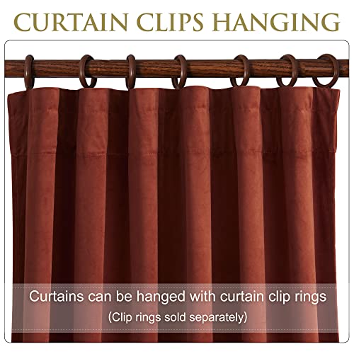 StangH Rust Room Darkening Velvet Curtains W52 x L108 inches 1 Panel
