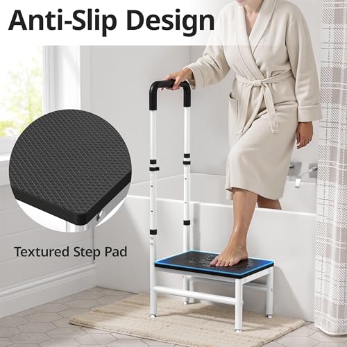 Heavy Duty Step Stool with Handle for Adults & Seniors, Supports 400 lbs