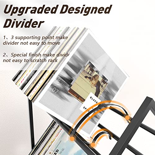 RUILALIFE 2-Tier-Vinyl-Record-Storage-Holder With Dividers, 200 LPs