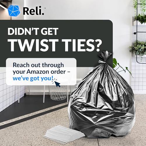Heavy Duty 95 Gallon Trash Bags with Twist Ties - Leak-Proof, Tear-Resistant, 68 Count