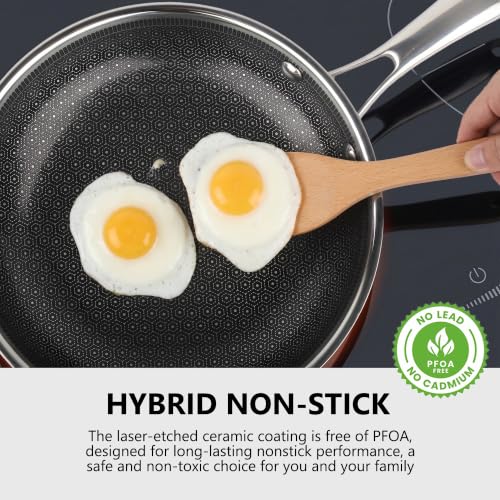imarku 12-Inch Non-Stick Ceramic Frying Pan with Lid, PFOA-Free, Induction Compatible