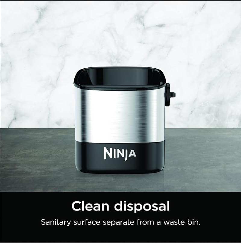 Ninja Luxe Café Knock Box - Holds 10 Double Shot Pucks - 5.65 x 5.63 x 5.76 Inches