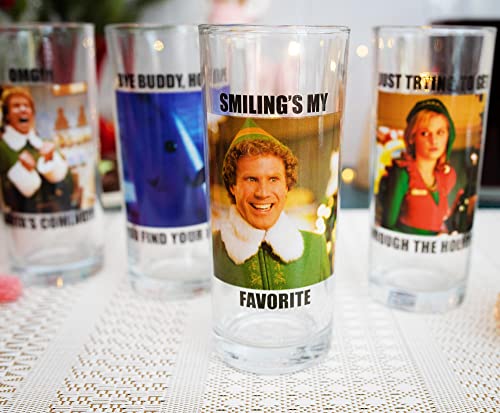 Elf 10oz Tumbler Glass Set (4) – Officially Licensed Holiday Beverage Cups