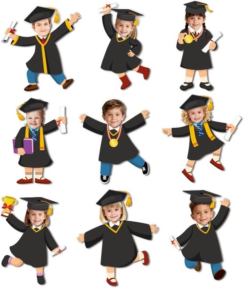 FYSUIMU Graduation Hat Cutouts - 90 Pcs DIY Bulletin Board Decorations for Kindergarten & Preschool