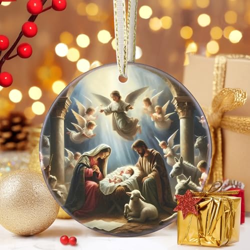 Nativity Christian Ornament - Religious Gift Idea for Christmas Tree