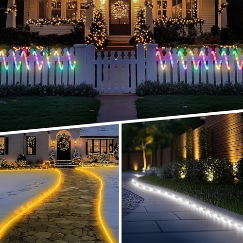 RGB 50FT Connectable LED Rope Light Waterproof Outdoor Decor with Remote