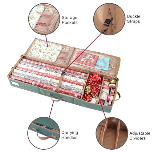 Sattiyrch Red Gift Wrapping Paper Storage Organizer, Holds 20 Rolls