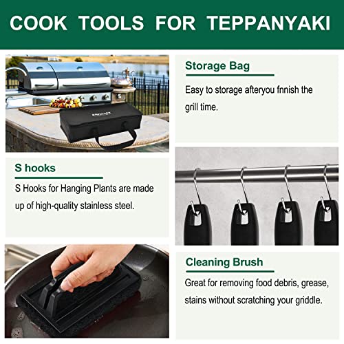 46-Piece Stainless Steel Griddle Tool Set with Spatulas, Basting Dome & Cleaning Pads