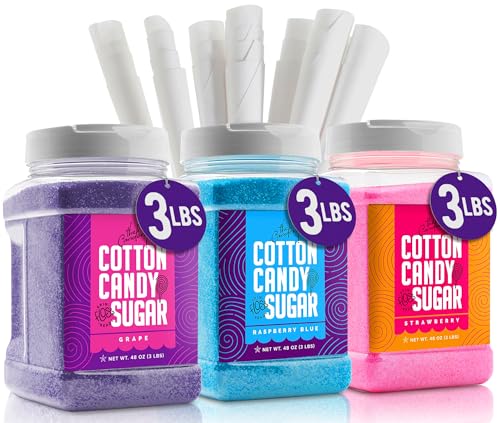 The Candery Cotton Candy Floss Sugar (3-Pack) Includes 100 Premium