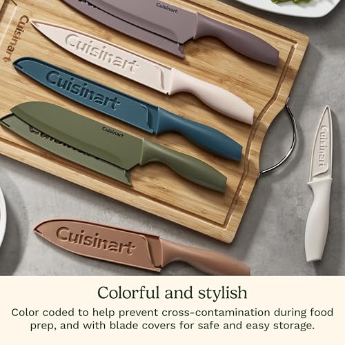Cuisinart Advantage 12-Piece Kitchen Knife Set - Forest Berry Nonstick Coated Stainless Steel with Covers