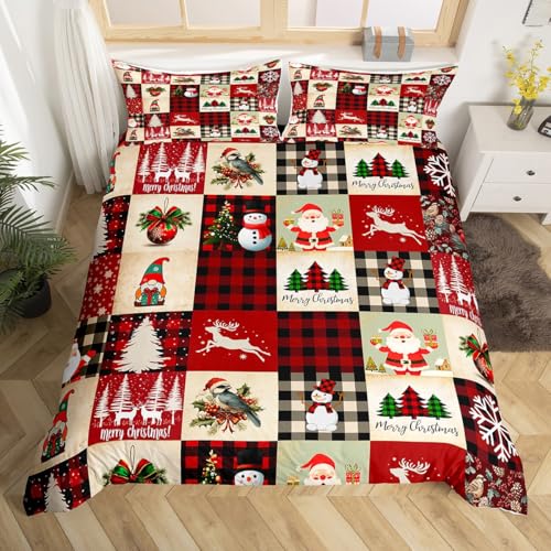 Castle Fairy Xmas Theme Bedding Set Full 80x90 with Christmas Tree & Deer Pattern