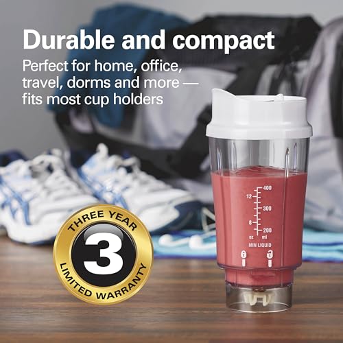 Hamilton Beach Portable Blender with 14 oz Travel Jar - White, 2 Jars