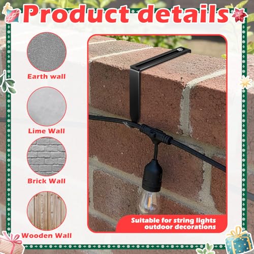 Frienda 12 Pcs No Drill Cinder Block Wall Light Hooks 3.2-6 Inch Black