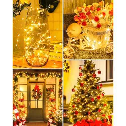 btfarm 12 Pack LED Fairy Lights Battery Operated, 7ft 20LED Mini String Lights Waterproof, Silver Wire Firefly Starry Lights Bulk for Mason Jars Crafts Table Centerpieces Party Christmas, Warm White