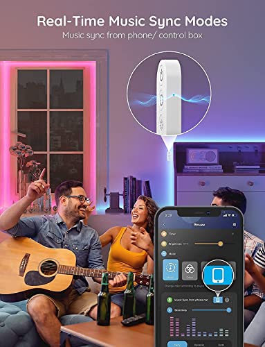 Govee Smart RGB LED Strip Lights 65.6ft Wi-Fi & Voice Control Compatible