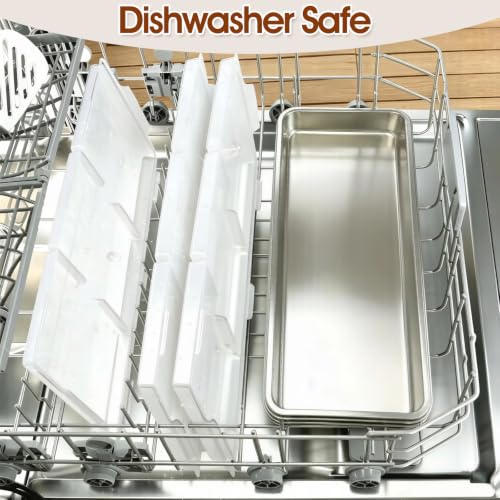 Rooboss 4-Pack Metal Freeze Dryer Trays with Lids for Harvest Right Small - Stackable, Food Grade Stainless Steel Pre-Freezing & Dust Cover