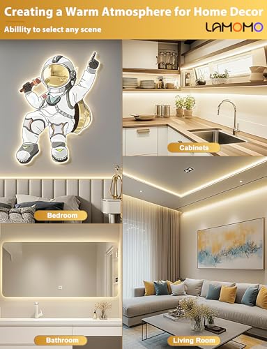 Lamomo COB LED Strip Lights 65.6ft Rope Light with Remote, Natural White