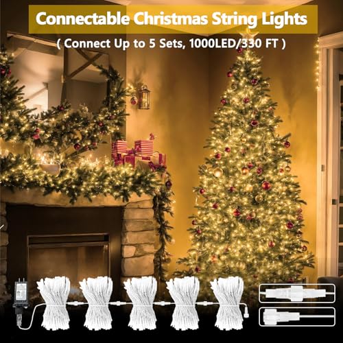 SANJICHA 66FT Warm White Connectable Outdoor Indoor Christmas String Lights - 200 LEDs