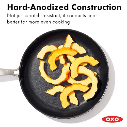 OXO 12-Inch Black Ceramic Nonstick Frying Pan Skillet with Stainless Steel Handle