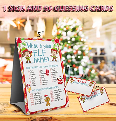 Muruseni Christmas Elf Name Guessing Game Set - Family Holiday Party Fun