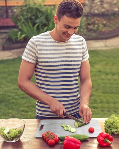 16 x 11 in Titanium Cutting Board – Double-Sided, Knife-Safe & Dishwasher Safe, Kinborah