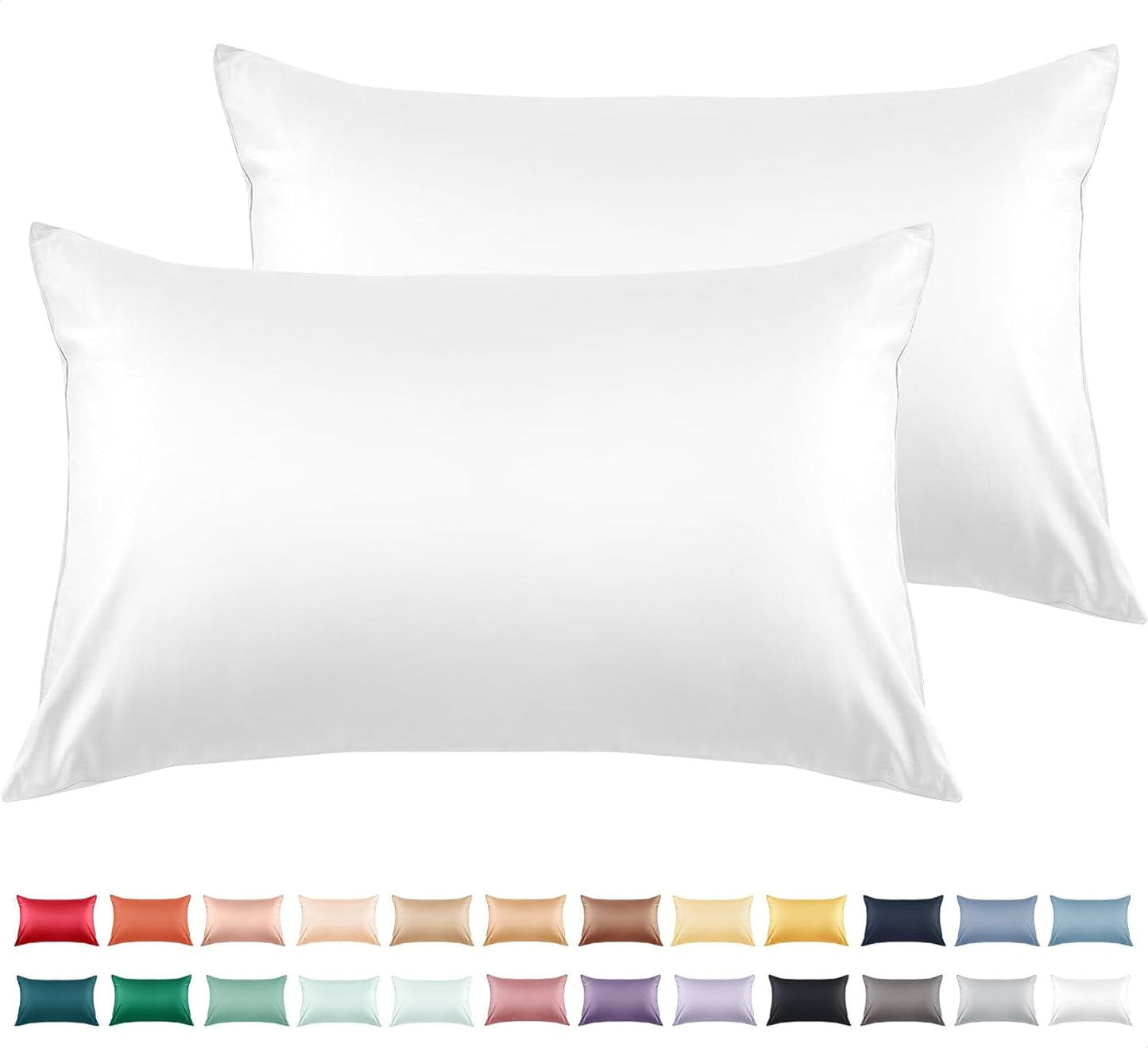 Warmstar Cotton Pillowcases - Set of 2, 600 Thread Count, Soft & Breathable, 20x26 Inches | White