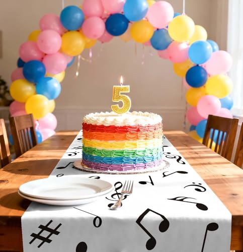 12 Pcs Music Notes Table Runner Plastic 14 x 108 Disposable for Party