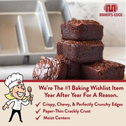9x12 Inch Original Nonstick Brownie Pan - Baker's Edge Edge Brownie Baking Dish for Perfect Crispy Edges