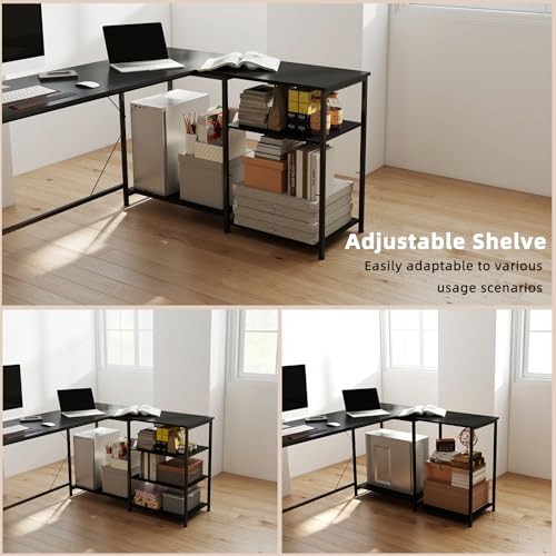 Reversible 63-Inch L-Shaped Gaming & Office Desk - Sturdy Computer Workstation