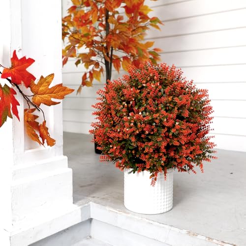 Lunmon 24-Inch Artificial Topiary Trees Set - 2 Pack Outdoor Golden Lavender