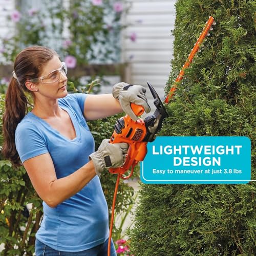 16-Inch Electric Hedge Trimmer with 3.0 Amp Motor, Lightweight & Dual-Action Blade