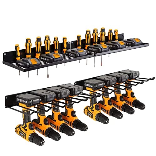 UU-Major Power Tool Organizer Wall Mount with Charging Station 2-Shelf & 2-Rack Set
