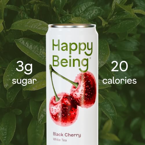 Happy Being Variety Orchard White Tea Pack - 16 Cans with 4 Flavors, Antioxidant Beverage