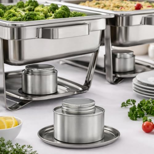 6 Hour Reusable Chafer Fuel Cans Set of 24 - Universal Food Warmer Fuel