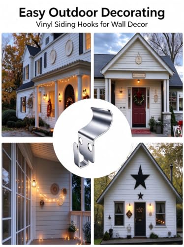 BOF Creations 10-Pack Vinyl Siding Hooks - Heavy-Duty No-Hole Siding Hangers