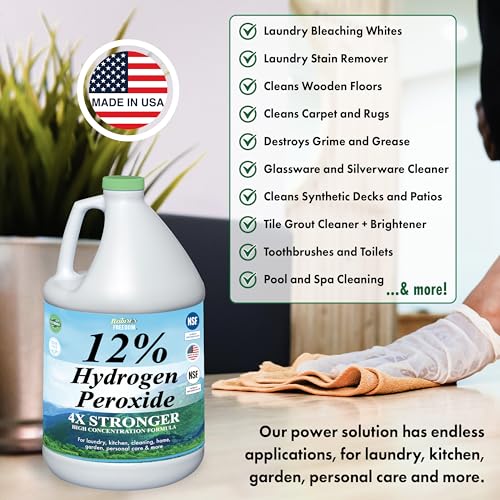 Nature's Freedom 12% Food Grade Hydrogen Peroxide Solution, 4 Gallons, Pack of 4