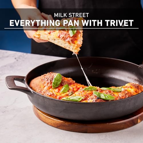 Milk Street 11-Inch Cast Iron Everything Pan with Magnetic Trivet - Multi-Use Skillet