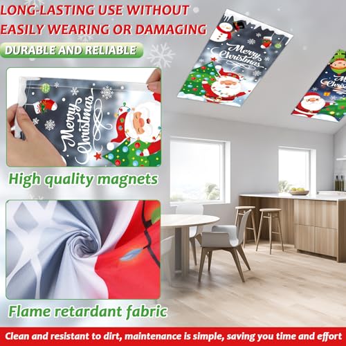8 Pcs Fluorescent Light Covers with 80 Magnets Decorative for