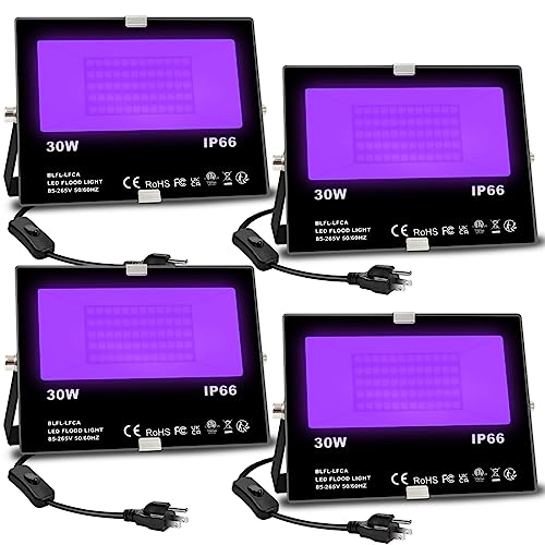 MELPO 30W LED Black Light Flood Light Outdoor for Glow Party, Neon & UV Effects - Variation 4