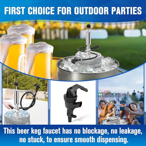 8-Inch Keg Party Pump Kit - Beer Tap Dispenser for Domestic Kegs