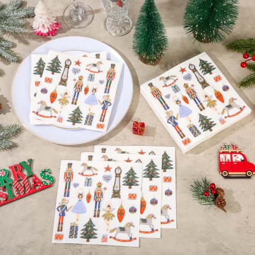 Luncheon 100 Pcs Christmas Nutcracker Disposable Paper Napkins – Elyxio