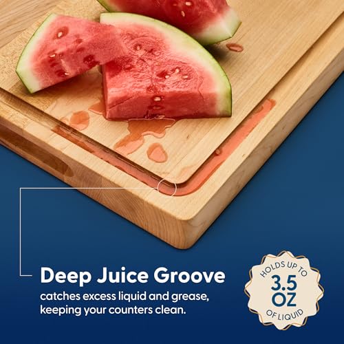 Sonder Los Angeles Winsome Maple Edge Grain Cutting Board 17x13in with Cracker Well