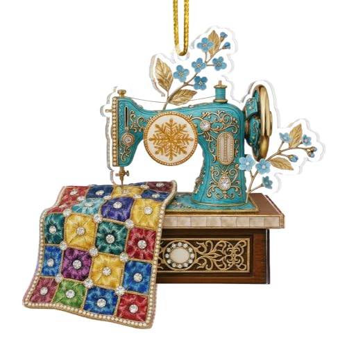 Sensemory Blue Sewing Ornament for Christmas Tree – Quilter & Seamstress Gift