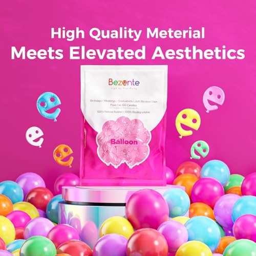 Bezente Red Balloons Latex Party Balloons - 100 Pack 12 inch Round Helium Red Balloons for Wedding Christmas Birthday Valentine's 4th of July Independence Memorial Day Patriotic Party Decorations