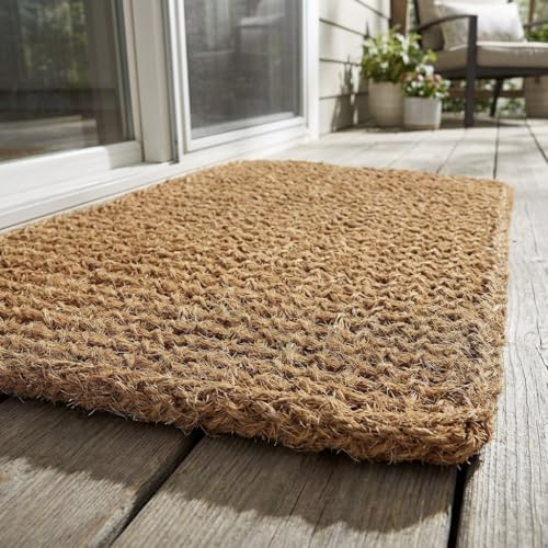 Outdoor Coir Doormat 22x36 Inches Dragon Weave Entry Rug for Indoor & Outdoor Use - Variation 1'10" x 3'