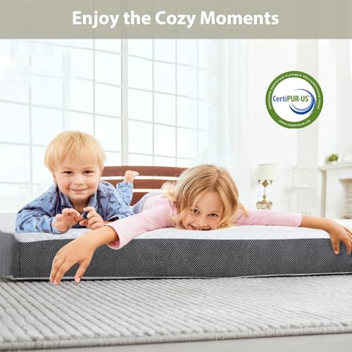 HUEIFY Single Tri-Fold Memory Foam Mattress 3-Inch Portable Foldable Bed