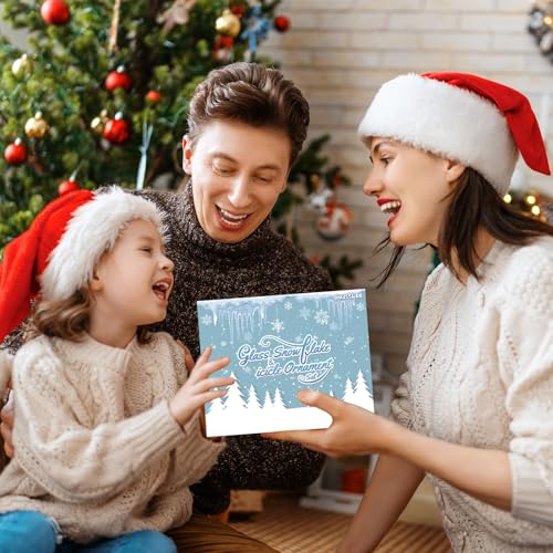 GuassLee 36Pcs Glass Snowflake & Icicle Ornaments Set - Clear Christmas Tree Decorations