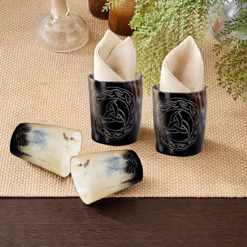 Eternal Design Viking Horn Shot Glasses Set of 12 - Rustic Medieval Drinkware