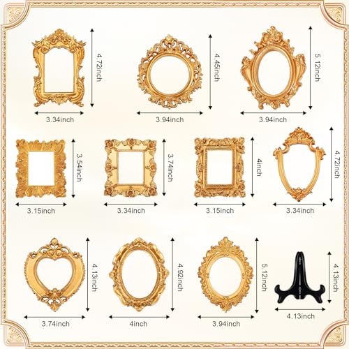 Vintage Resin Picture Frame 40 Pcs Mini Gold Photo