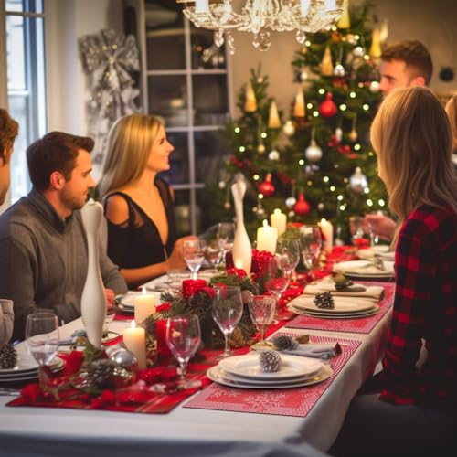 Aofmee Christmas Placemats Set of 6, Washable Place Mats for Kitchen
